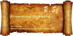 Rovenszky Szabolcs névjegykártya