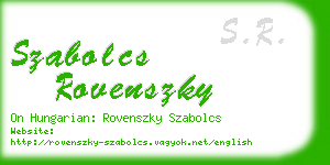 szabolcs rovenszky business card